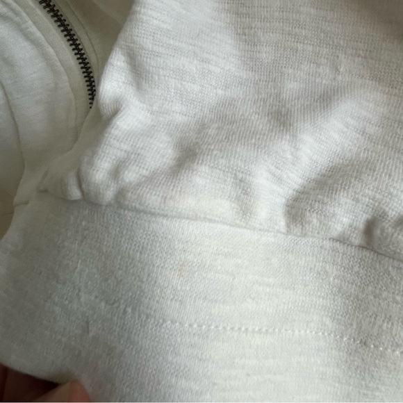 I Active Empire Waist Lace Trimmed Puff Sleeve Zipper Sweatshirt Jacket Size M - Picture 8 of 8